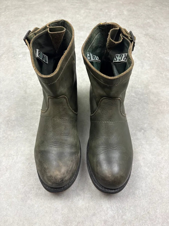 Bikkembergs Dark Green Leather Ankle Boots BoNaXnl 1
