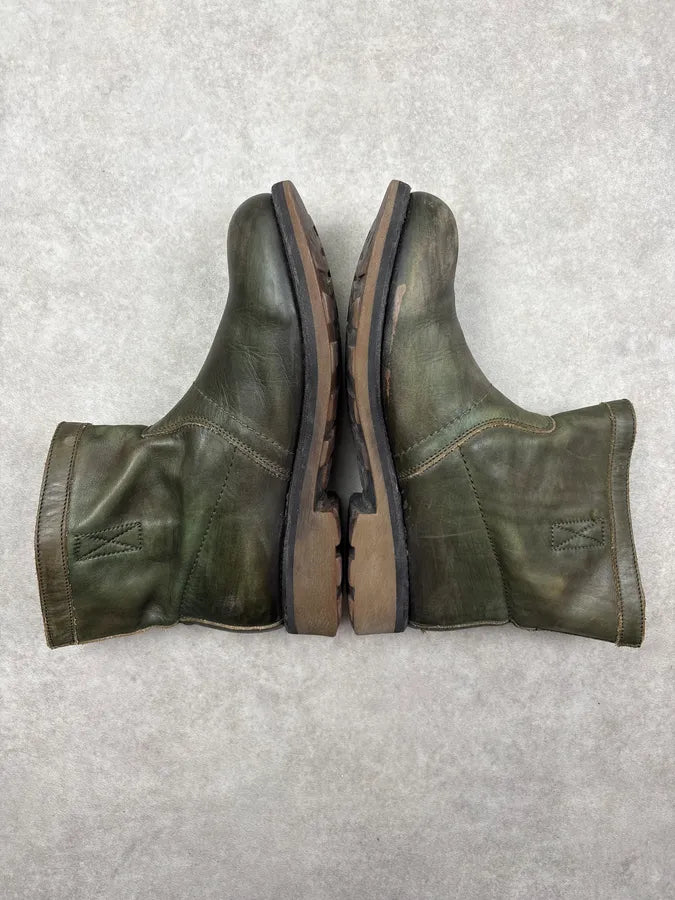 Bikkembergs Dark Green Leather Ankle Boots BoNaXnl 5