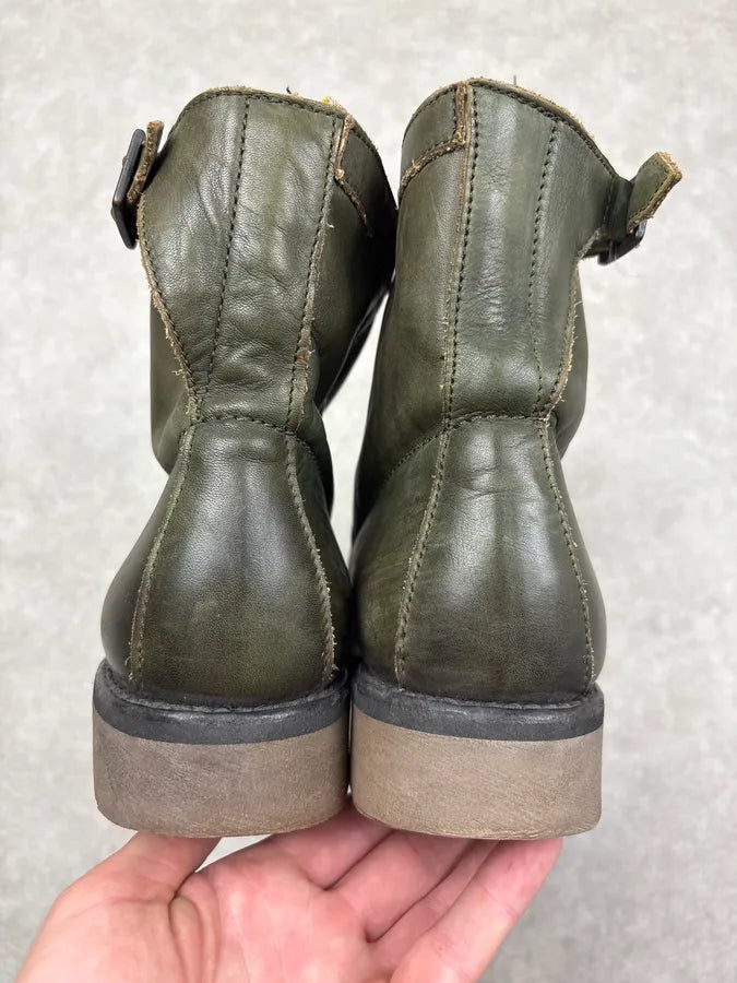 Bikkembergs Dark Green Leather Ankle Boots BoNaXnl 6
