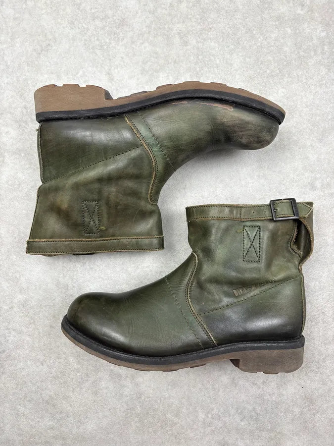 Bikkembergs Dark Green Leather Ankle Boots BoNaXnl 3