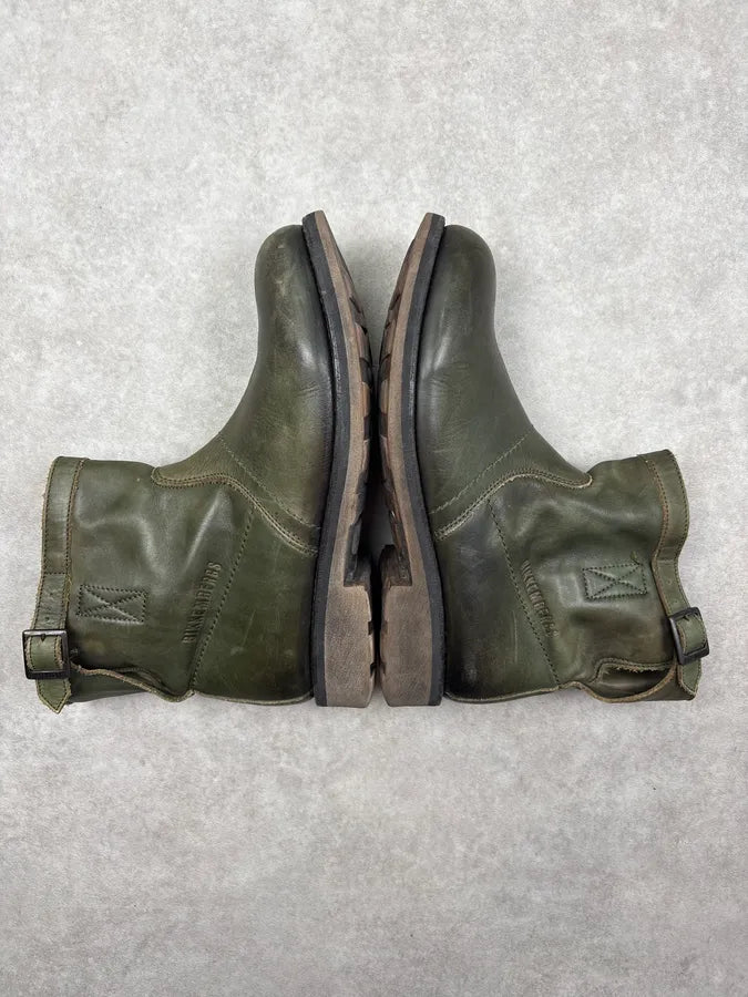 Bikkembergs Dark Green Leather Ankle Boots BoNaXnl 4
