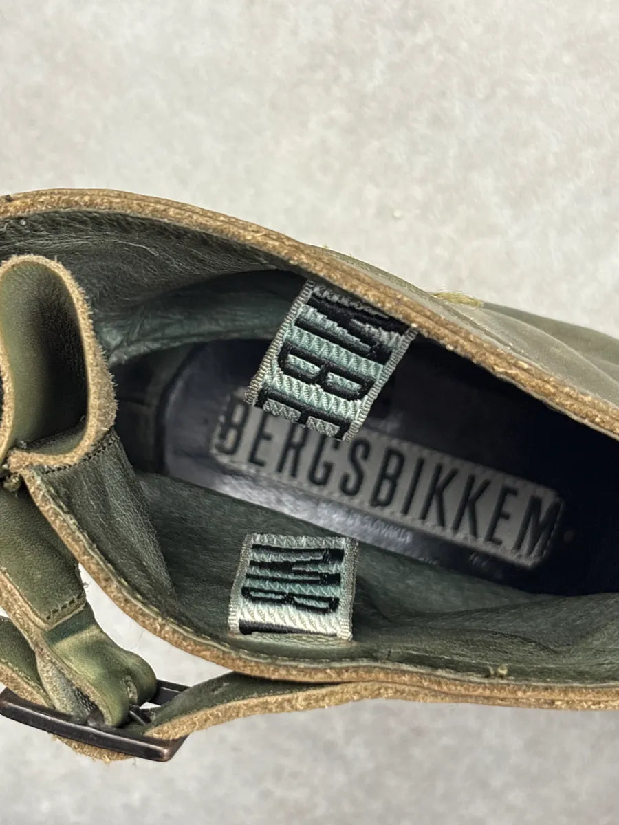 Bikkembergs Dark Green Leather Ankle Boots BoNaXnl 8