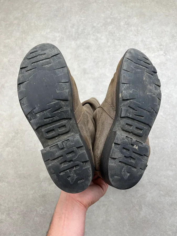 Bikkembergs Distressed Grey Leather Boots AzeAGAK 6
