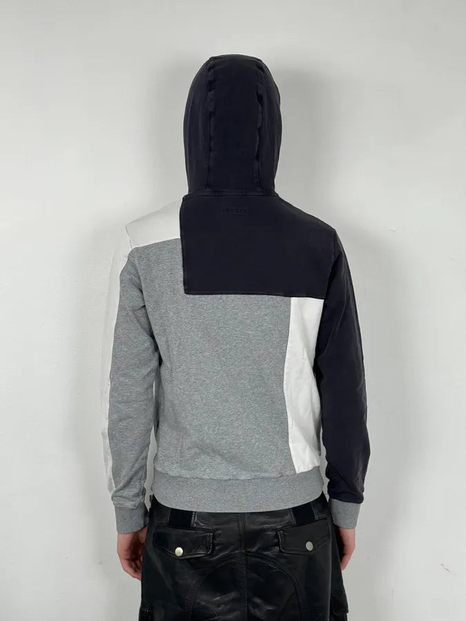 SS2014 Bikkembergs Sport Grey Colorblock Zip-up Hoodie uOJDjbg 2