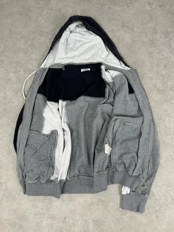 SS2014 Bikkembergs Sport Grey Colorblock Zip-up Hoodie uOJDjbg 7