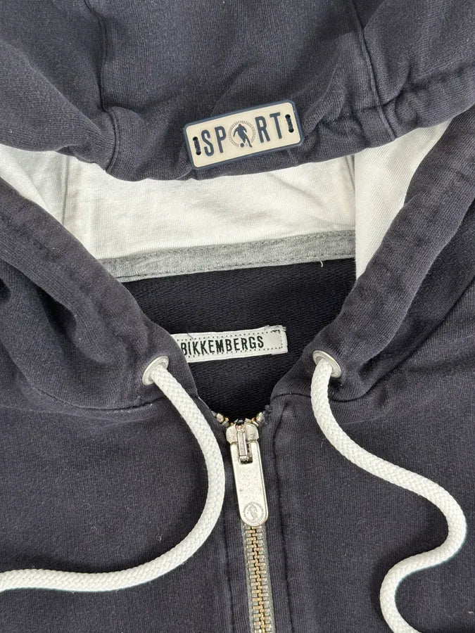 SS2014 Bikkembergs Sport Grey Colorblock Zip-up Hoodie uOJDjbg 8