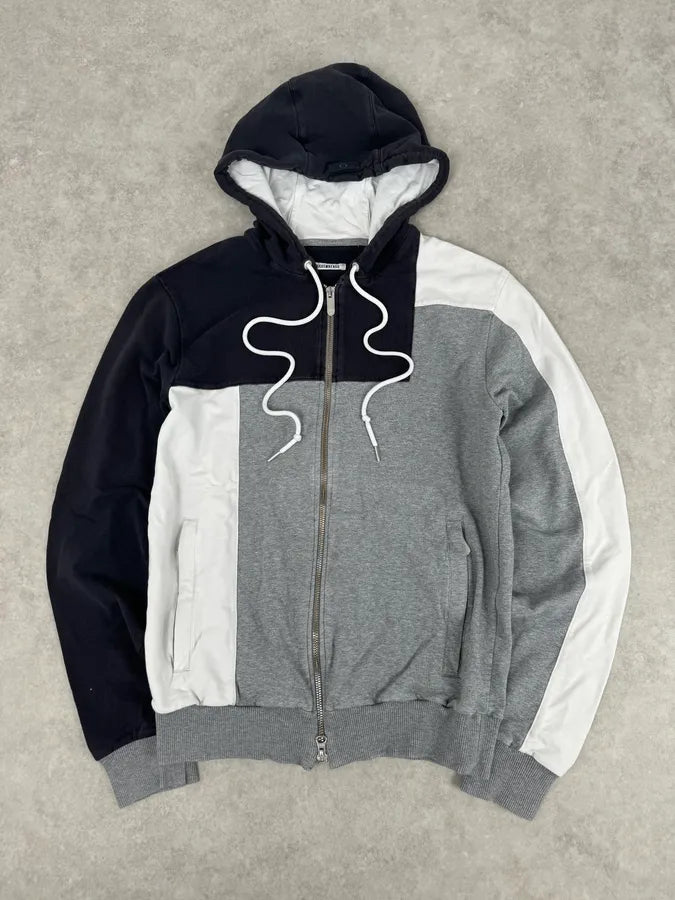 SS2014 Bikkembergs Sport Grey Colorblock Zip-up Hoodie uOJDjbg 0