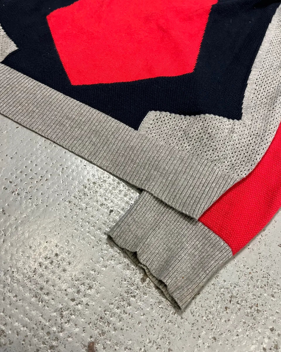 Bikkembergs Grey Navy Red Colorblock Sweater hzUfztf 5