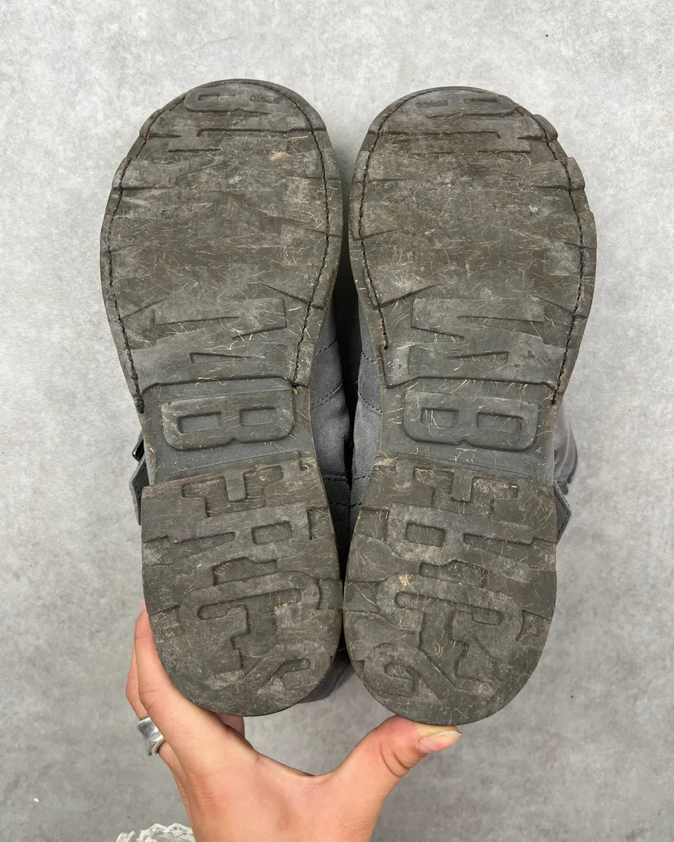 Bikkembergs Grey Suede Leather Buckle Strap Boots NfvRuHQ 8