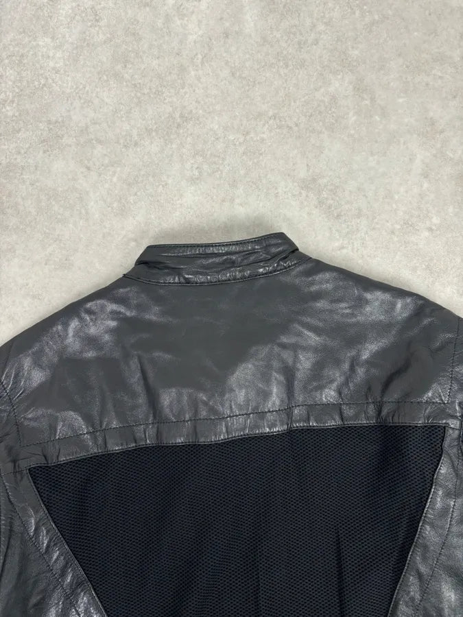 AW2010 Bikkembergs Hybrid Black Leather Jacket WKmPTha 6