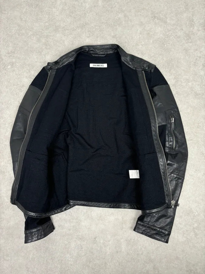 AW2010 Bikkembergs Hybrid Black Leather Jacket WKmPTha 7