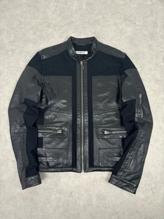 AW2010 Bikkembergs Hybrid Black Leather Jacket WKmPTha 0