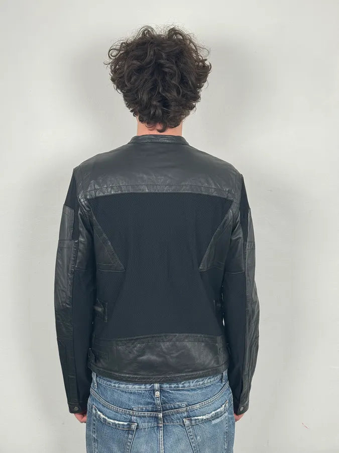 AW2010 Bikkembergs Hybrid Black Leather Jacket WKmPTha 3