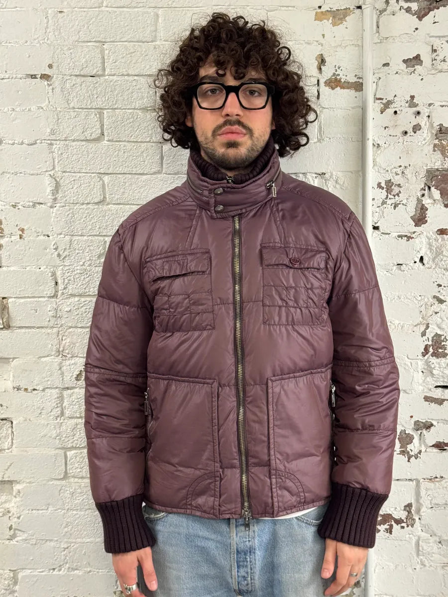 Bikkembergs Multi-Pocket Mauve Nylon Puffer Jacket IGTiHKY 1