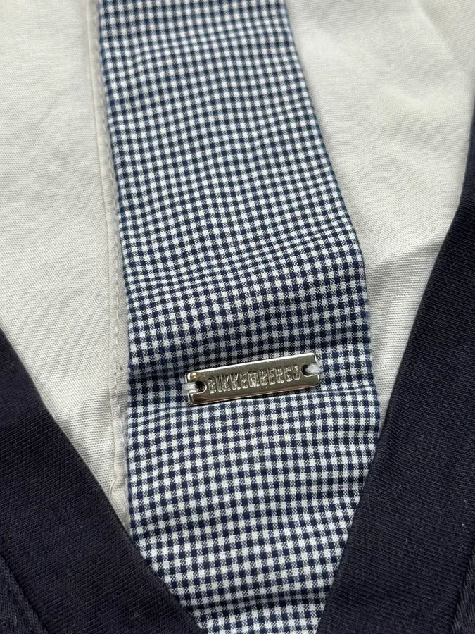 2010s Dirk Bikkembergs Navy Contrast Tie Collar Sweater PjtzWQc 8
