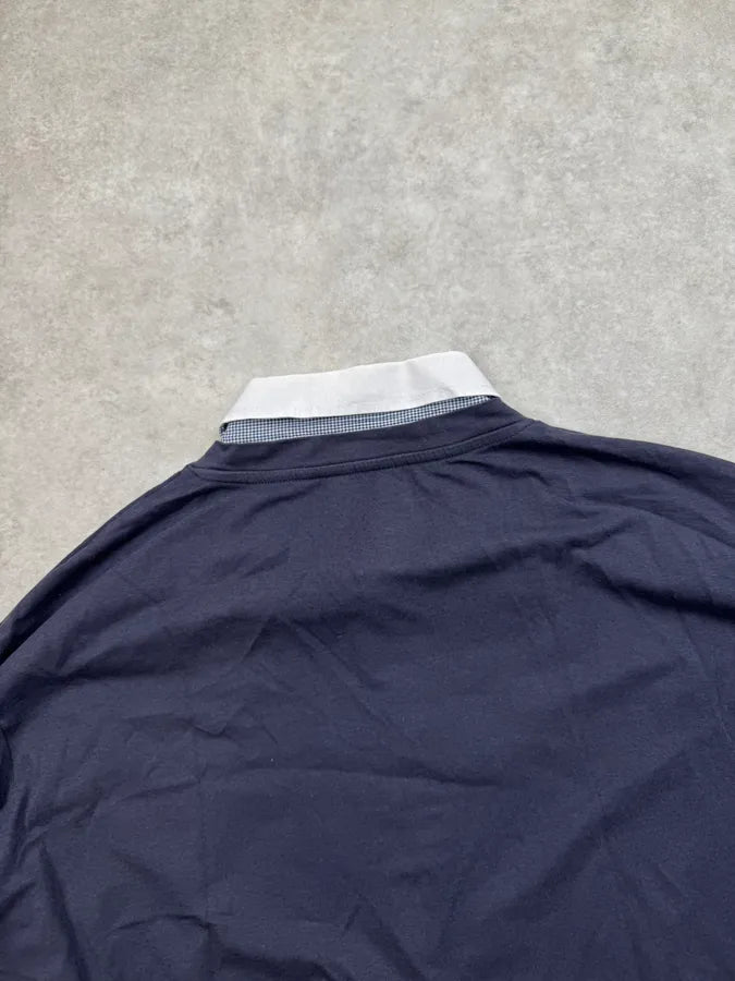 2010s Dirk Bikkembergs Navy Contrast Tie Collar Sweater PjtzWQc 6