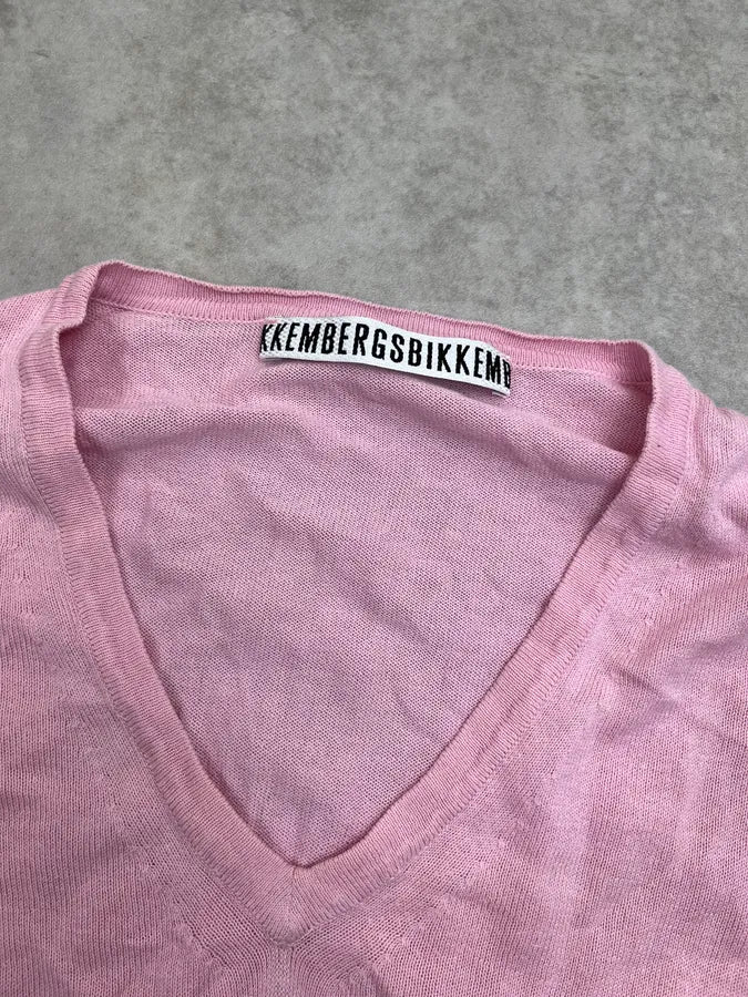 SS2011 Dirk Bikkembergs Pink Silk V-Neck Sweater CrvbigP 6