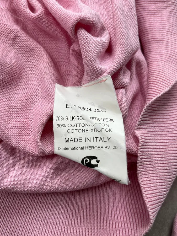 SS2011 Dirk Bikkembergs Pink Silk V-Neck Sweater CrvbigP 9