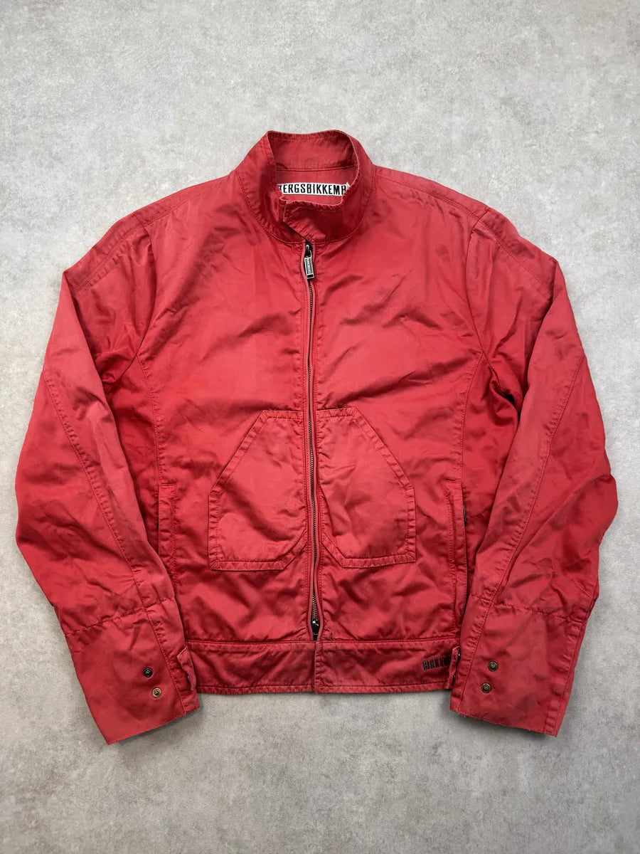2000s Bikkembergs Red Nylon Multi-Pocket Jacket uDhgqKV 0