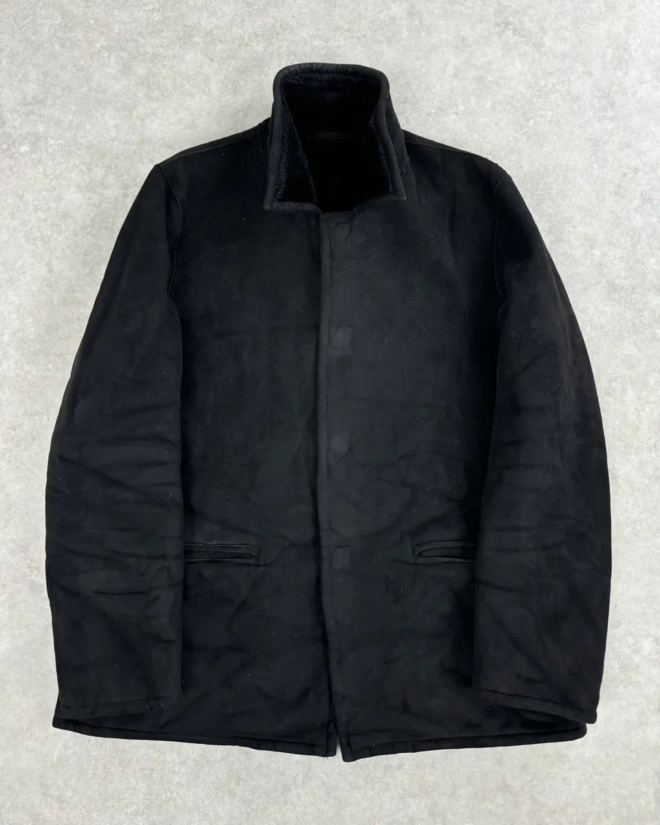 2000s Armani Collezioni Black Faux Fur Coat giSMrLn 0