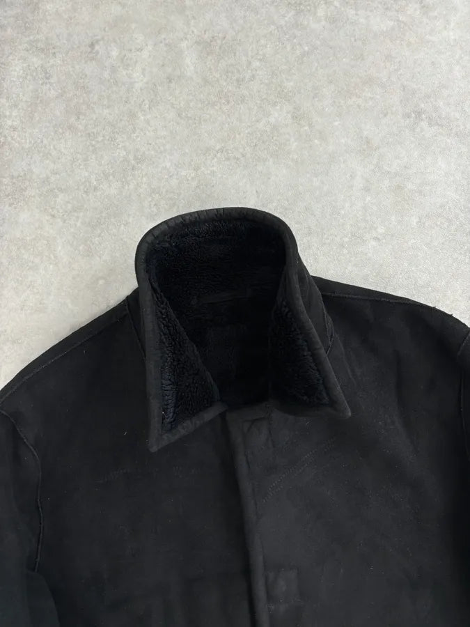 2000s Armani Collezioni Black Faux Fur Coat giSMrLn 3