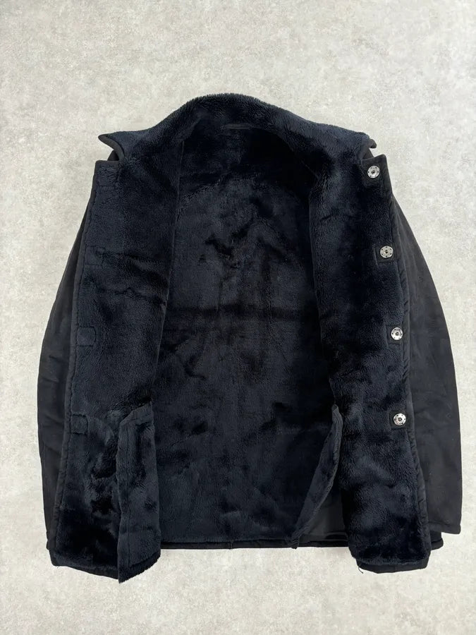 2000s Armani Collezioni Black Faux Fur Coat giSMrLn 6