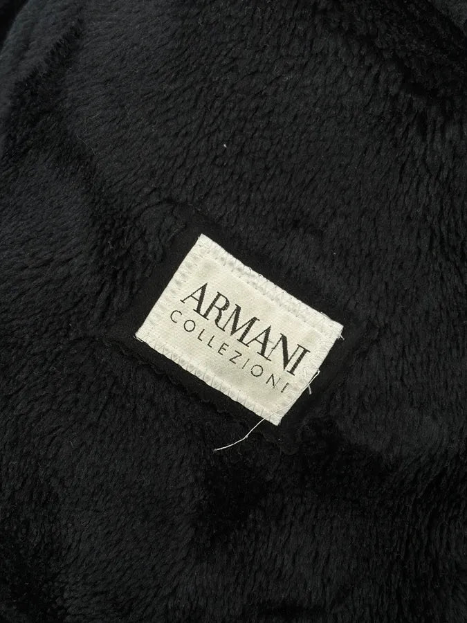 2000s Armani Collezioni Black Faux Fur Coat giSMrLn 10