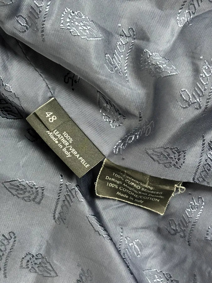 AW2009 Gucci Blue Faded Madonna Buttoned Leather Jacket fGUVoyK 12