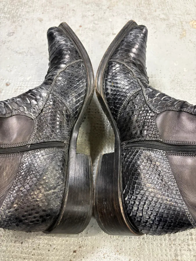 Archive Black Python Leather Boots qVVTvWP 4