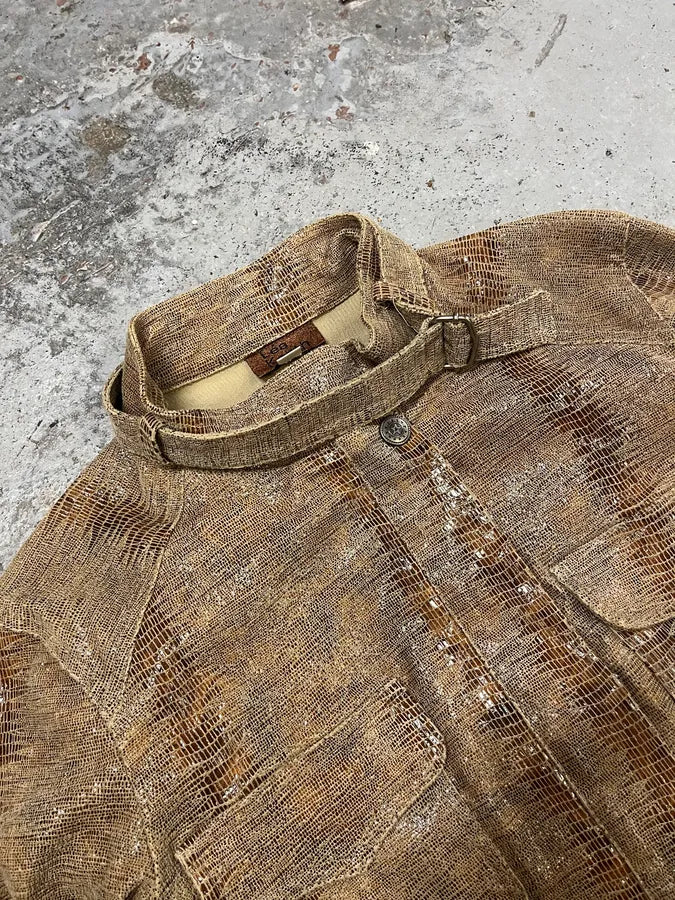 Lea Kanth Snakeskin Effect Beige Jacket orhapad 5