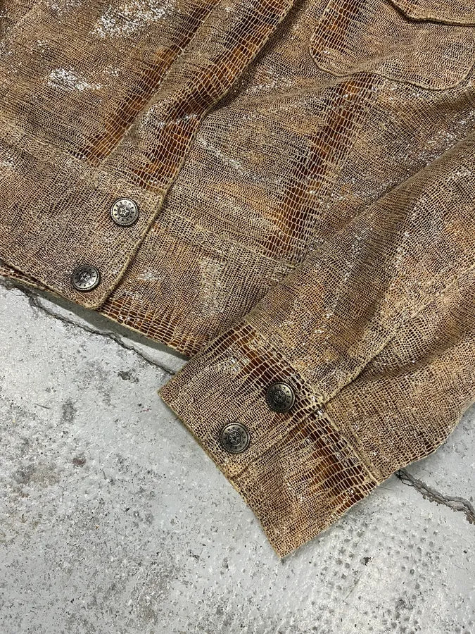 Lea Kanth Snakeskin Effect Beige Jacket orhapad 6