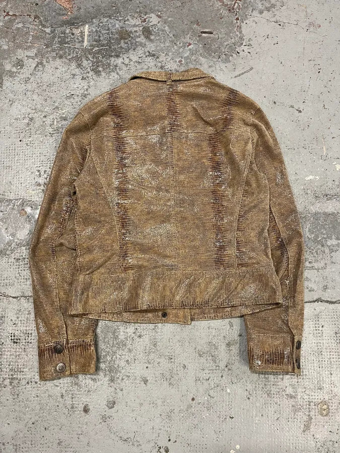 Lea Kanth Snakeskin Effect Beige Jacket orhapad 3