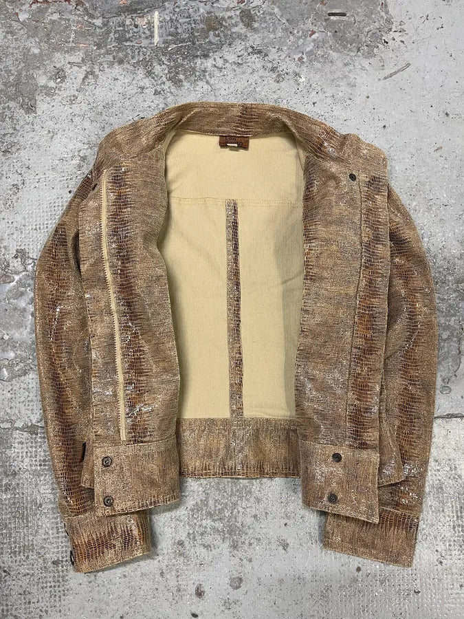 Lea Kanth Snakeskin Effect Beige Jacket orhapad 7