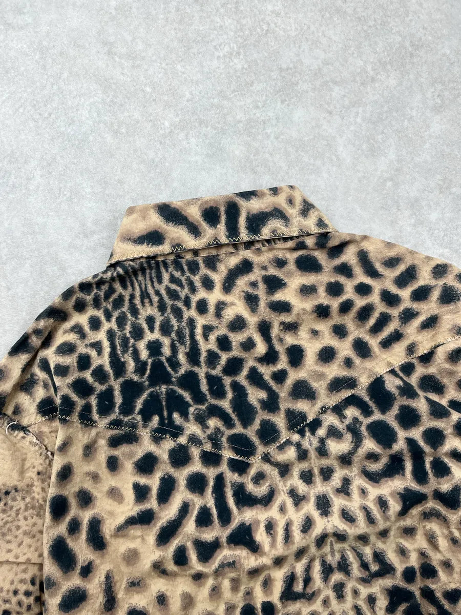 2000s Roberto Cavalli Beige Leopard Western Shirt bmsqXWpe 7