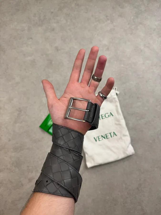 Bottega Grey Woven Leather Belt BcEqqYr 0