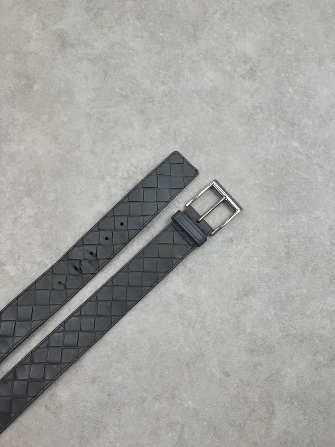 Bottega Grey Woven Leather Belt BcEqqYr 3