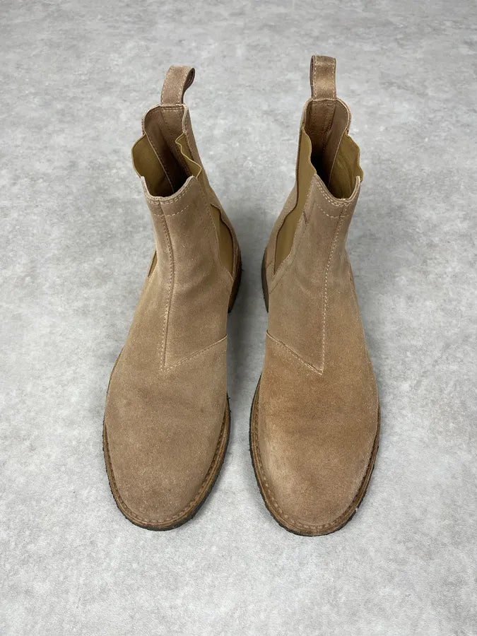 Bottega Veneta Beige Suede Leather Boots JpEvkDe 1