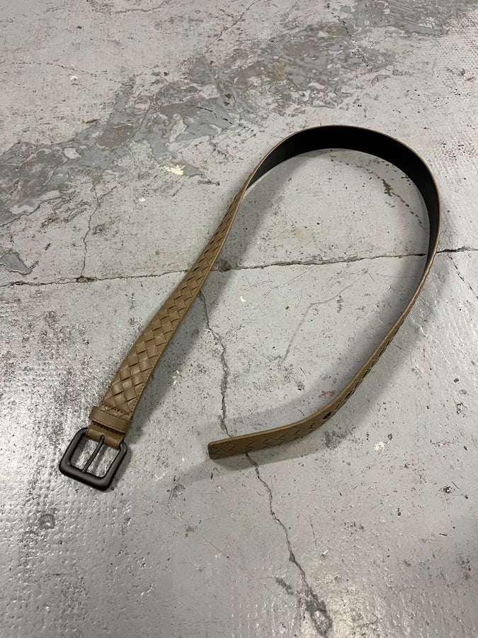 Bottega Veneta Beige Woven Leather Belt eAgWGsl 2