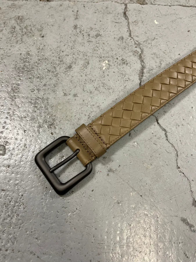 Bottega Veneta Beige Woven Leather Belt eAgWGsl 4