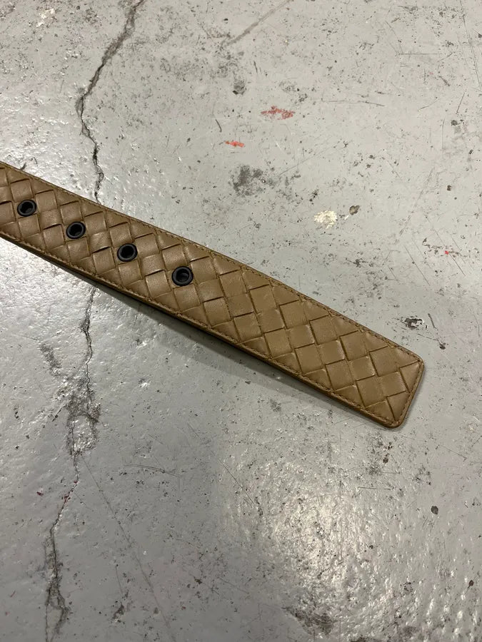 Bottega Veneta Beige Woven Leather Belt eAgWGsl 5