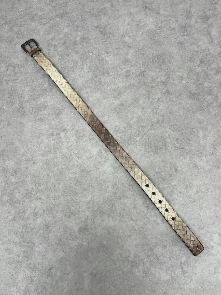 Bottega Veneta Beige Woven Leather Belt oNBzZqT 0