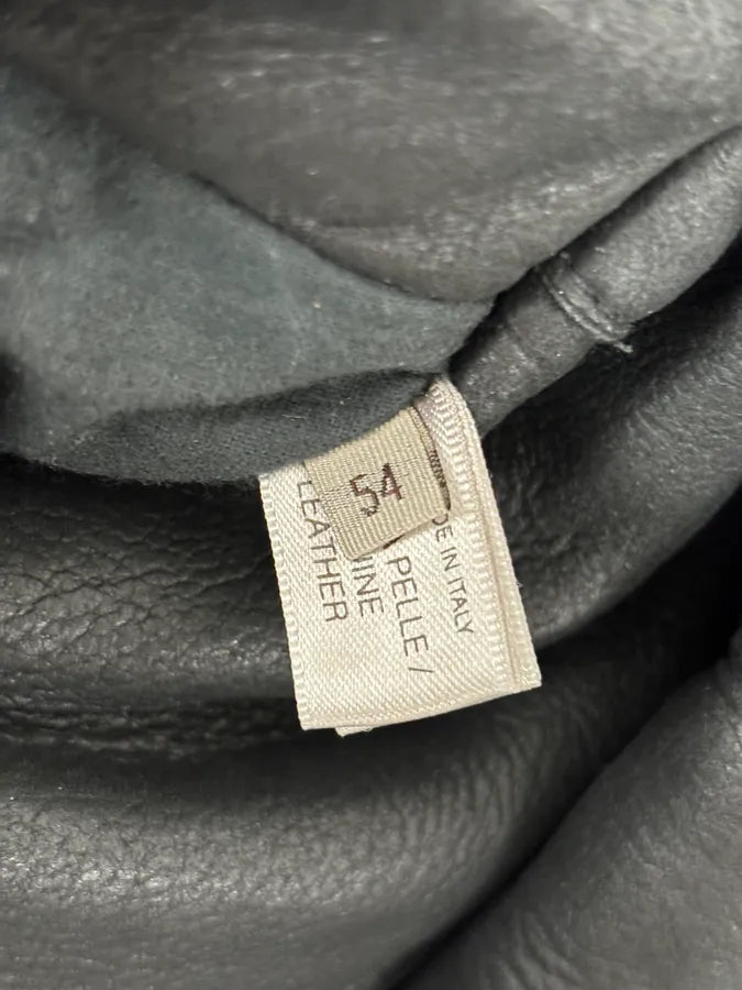 Bottega Veneta Black Leather Bomber Jacket Shearling QzHSFfs 9