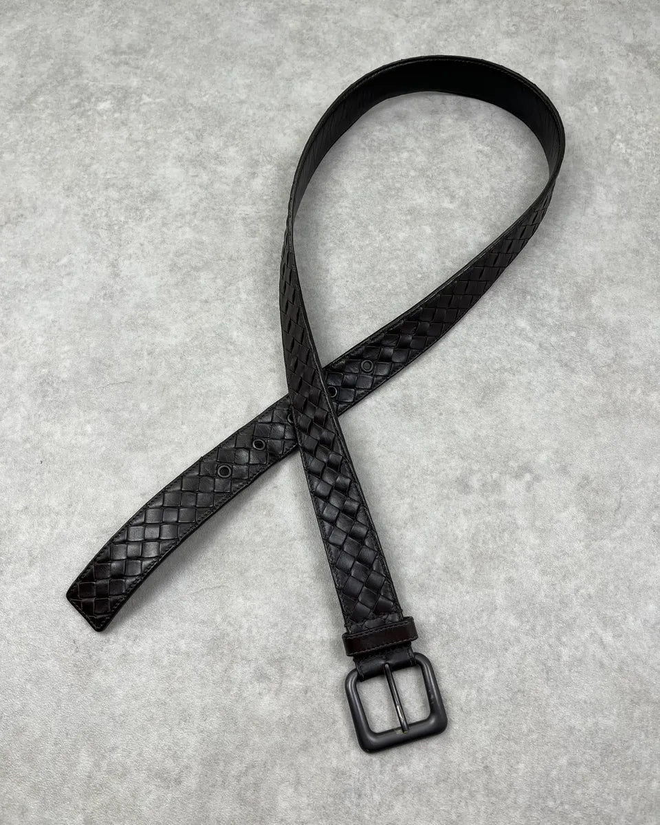 Bottega Veneta Black Leather Intrecciato Belt StSGoAF 0