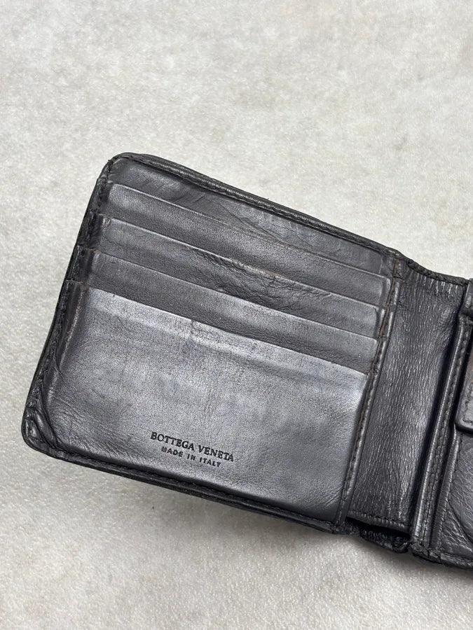 Bottega Veneta Black Leather Intrecciato Wallet UlHoJJd 4