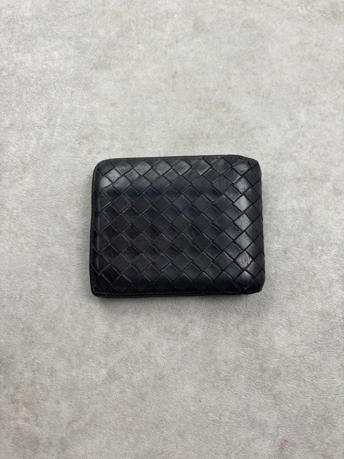 Bottega Veneta Black Leather Intrecciato Wallet UlHoJJd 9