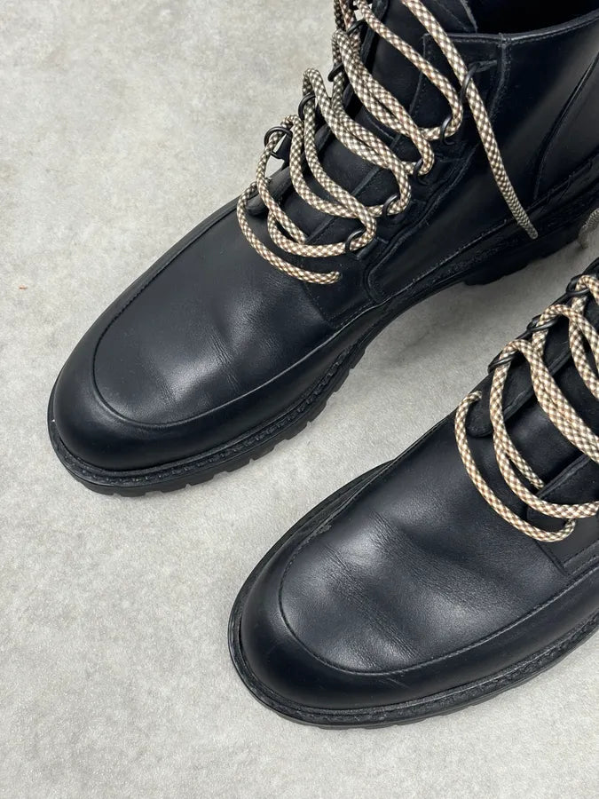 Bottega Veneta Black Leather Lace-Up Boots KOUpMbO 3