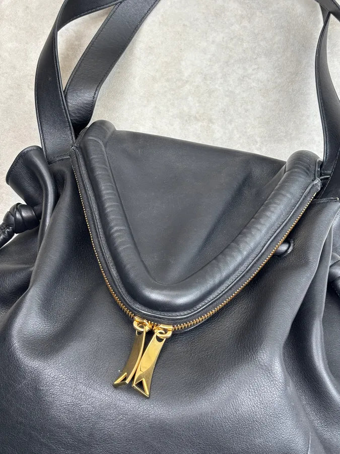 Bottega Veneta Beak Black Leather Padded V Shoulder Bag wPUOmxw 4