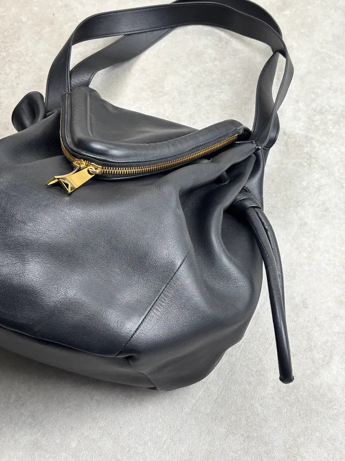 Bottega Veneta Beak Black Leather Padded V Shoulder Bag wPUOmxw 6