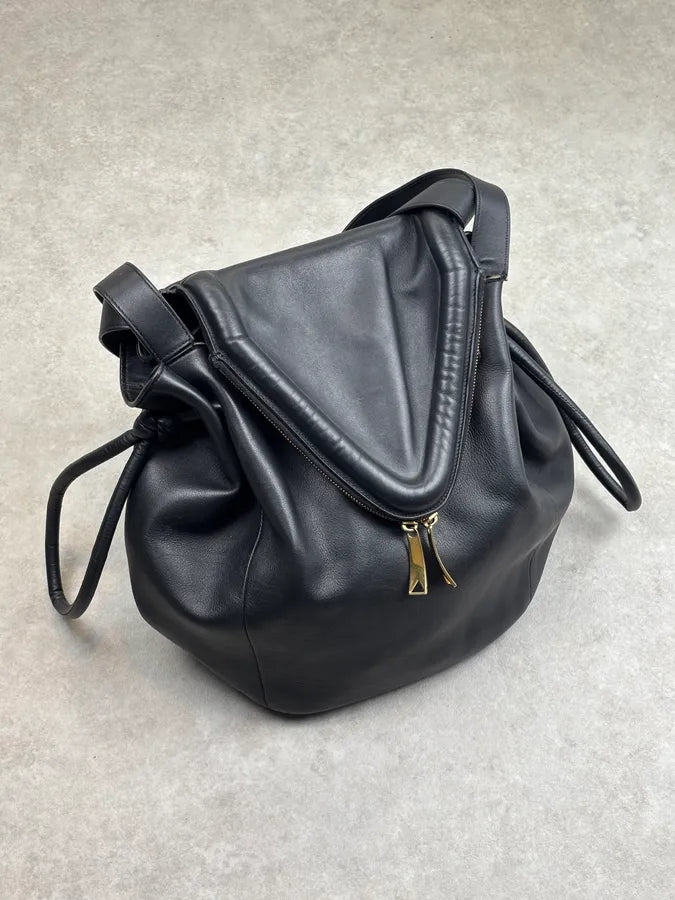 Bottega Veneta Beak Black Leather Padded V Shoulder Bag wPUOmxw 1
