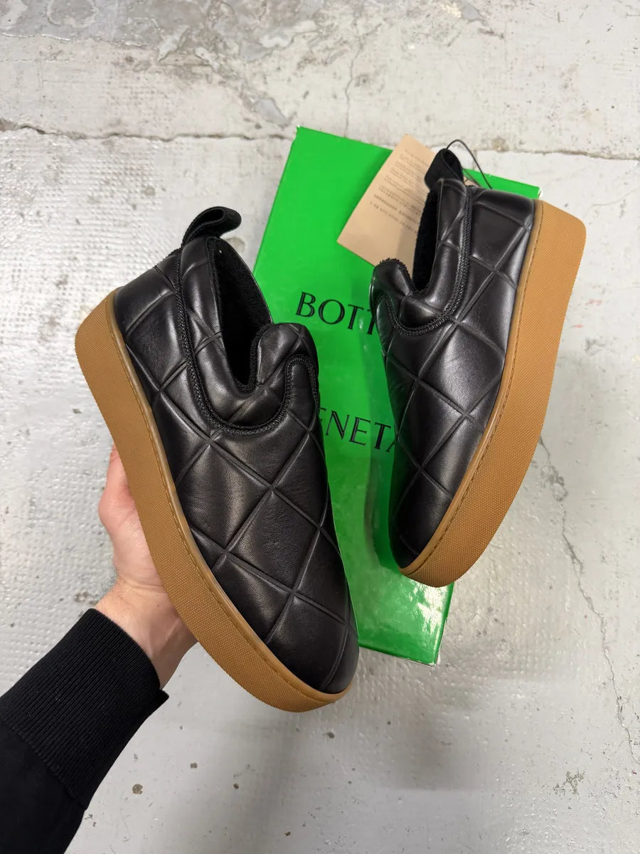 Bottega Veneta Black Leather Rubber Gum Sole Loafers  PFhVemz 0